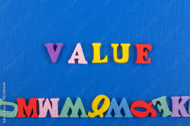 Revenue · us$257.6 billion ; Value Word On Blue Background Composed From Colorful Abc Alphabet Block Wooden Letters Copy Space For Ad Text Learning English Concept Stock Photo Adobe Stock