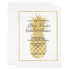 Gold Glitzy Pineapple Wedding Invites Zazzle Com Pineapple Wedding Gold Wedding Gift Wedding Invitations