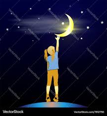 Baby Reaching for the Moon – Royalty-Free Vector | VectorStock