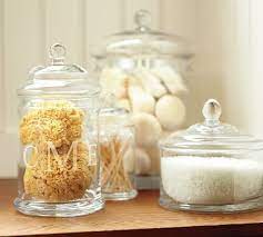 We have amazing deals on bathroom canisters from all around the web. Pb Classic Glass Canister Pottery Barn In 2021 Glass Canisters Bathroom Jars Glass Bathroom