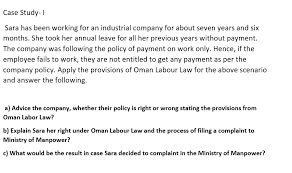 Learn and know more about annual leave with wages of the workers working in a factory keeps a record of leaves. Solved Case Study 1 Sara Has Been Working For An Industri Chegg Com