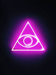 Image Description Purple Neon Sign Depicting The All Seeing Eye Neon Signs Dark Purple Aesthetic Neon Wallpaper