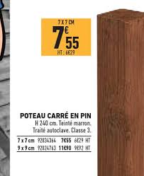 Piquet poteau poteau rond en bois palissade poteau de fixation. Poteau Bois 7x7 180 Bricomarche
