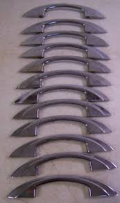 12 vintage chrome cabinet drawer pulls