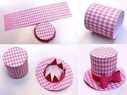 Cute Fun Diamond Mini Top Hat 5 Diy Printable Easy To Make Paper Hat Diy Mini Top Hat Paper Hat
