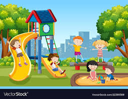 I'll tell you if you like. Kids Playing On Playground Royalty Free Vector Image Kids Playing Art Drawings For Kids Art Wall Kids