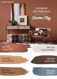 Hidden Among The Wanderer Palette Is The 2019 Color Of The Year Cavern Clay Sw 7701 Wherever Your Paint Colors For Home Living Room Colors Living Room Color