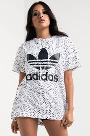 Black And White Adidas T Shirt Women S Adidas Spot Dot Print Women 39 S T Shirt In White Ink T Shirts For Women Women Fashion
