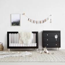 Lolly New Zealand Pine Wood Cot Modern Baby Nursery Black Nursery Furniture Baby Nursery Furniture