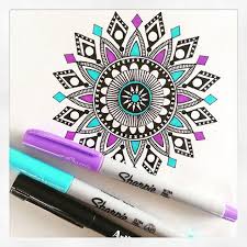 Time For A Sharpie Or 2 In This Heat Draw Drawing Doodle Doodling Doodleart Mandala Pattern Desig Sharpie Drawings Cool Designs To Draw Sharpie Art