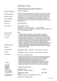 Advertising Account Executive Resume Template Example Marketing Adverts Social Media Sales