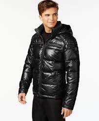 Guess Hooded Puffer Jacket Coats Jackets Men Macy S Jackets Mens Jackets Shiny Jacket