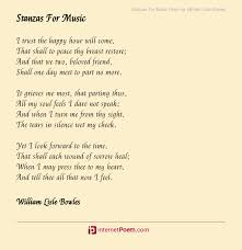 That way the sentence looks natural to an english speaker. Stanzas For Music Poem By William Lisle Bowles