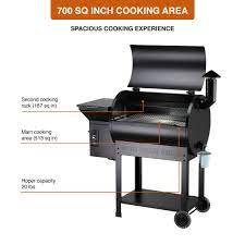 It features an open cart design and the same high quality stainless steel build as all of the other grills on the 700 line, but instead of a steel colored finish this. Z Grills Zpg 7002b 694 Sq In Wood Pellet Grill And Smoker 8 In 1 Bbq Black Walmart Com Walmart Com
