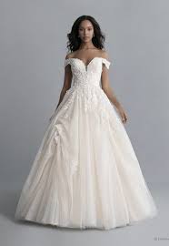Off The Shoulder V Neckline Tulle Ballgown Wedding Wedding Dress With Pickups And Beading Kle In 2020 Belle Wedding Dresses Ball Gowns Wedding Disney Wedding Dresses
