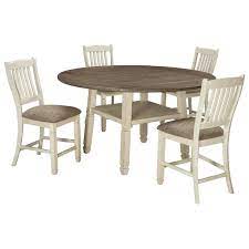 Save space in your dining or kitchen with this darlington 5 pieces dinette set. Signature Design By Ashley Thomas 5 Piece Counter Height Dining Set With Square Round Drop Leaf Counter Height Table And Four Stools Crowley Furniture Mattress Pub Table And Stool Sets
