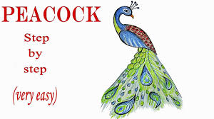 How To Draw A Peacock Step By Step Very Easy Peacock Drawing Step By Step Drawing Peacock Drawing Simple