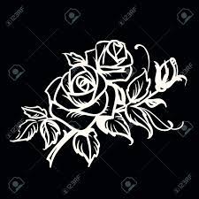 Background space black texture abstract moon night dark future. Roses White Outline Drawing On Black Background Royalty Free Cliparts Vectors And Stock Illustration Image 27323903