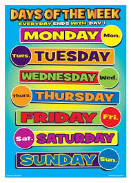 Check out our days of week poster selection for the very best in unique or custom, handmade pieces from our digital prints shops. Days Of Week Seven Days Of Learning Poster Buy Online