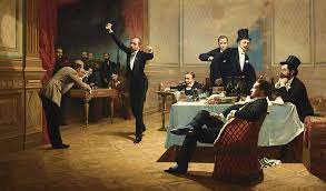 Luncheon of the boating party (1881; The Dinner Party Painting By Ferencz Paczka