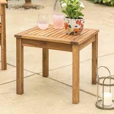 Manor Park Acacia Wood Outdoor Patio End Table Brown Walmart Com Patio Side Table Solid Wood Side Table Side Table Wood