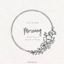 Download Floral Circle Frame Svg Flower Border Garland Png For Etsy Monogram Art Flower Border Circle Frames