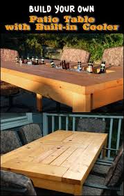 Diy Patio Table With Built In Beer Wine Coolers Diy Patio Table Diy Patio Outdoor Kitchen Design