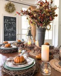 Loving This Sweet Thanksgiving Table Set Up By Bigfamilylittlefarmhouse So Much Autumn Goo Autumn Dining Thanksgiving Tablescapes Thanksgiving Table Settings