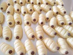 Biskut semperit ulat bulu / caterpillar biscuits (piped version). Ramai Yang Geli Tapi Inilah Biskut Raya Viral Tahun Ni Vanilla Kismis