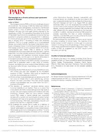 Pdf Fibromyalgia As A Chronic Primary Pain Syndrome Issues To Discuss