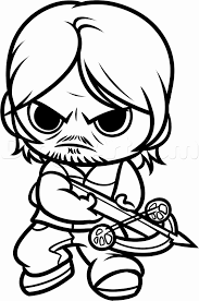 Walking Dead Coloring Page Elegant How To Draw Chibi Daryl Step 10 The Walking Dead In 2020 Chibi Drawings Walking Dead Drawings Coloring Books