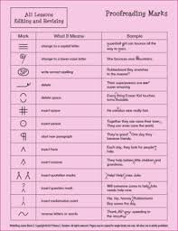 Proofreading Marks Chart Worksheets Teaching Resources Tpt