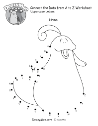 Apple connect the dot activity can be printed and is a great free printable item! Alphabet Connect The Dots Worksheets Free Printables Doozy Moo