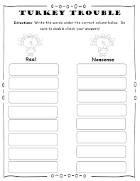 The Weekly Hive Turkey Trouble Freebie Turkey Trouble Nonsense Words Fluency Nonsense Words