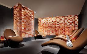 Close Your Eyes Inhale And Soak In The Respiratory Benefits Of An Illuminated Wall Of Shio Salt Bricks Complemented By Salt Room Las Vegas Spa Aria Las Vegas