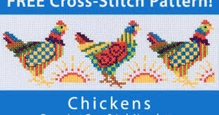 как сделать схему вышивки крестом в программе Pattern Maker 4 Chickens Download From Just Crossstitch Newsletter Click On The Photo To Access The Free Patter Chicken Cross Stitch Rooster Cross Stitch Cross Stitch Animals