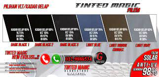 Kadar gelap 75%, vlt 25%. Tinted Magic Malaysia Kadar Tinted