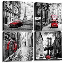 Black And White Wall Art Framed Black And White Wall Art Canvas Prints Decor Photo Frame Art Kitchen City Paris Buildings Red Eiffel Tower Wall Art Bathroom Canvas Art Wall Art Canvas Prints