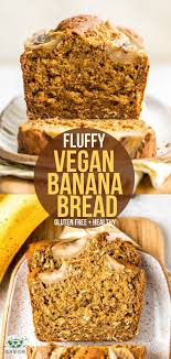 Fluffy Vegan Banana Bread Gluten Free 9 Ingredients From My Bowl Recipe Vegan Banana Bread Bread Nutrition Vegan Banana