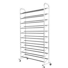 Simplify 50 Pair Grey Shoe Rack 23205 Grey The Home Depot Shoe Organizer Shoe Rack Storage