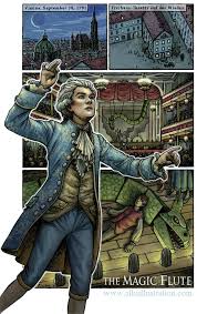 Wolfgang Amadeus Mozart The Magic Flute Comic Illustration Etsy The Magic Flute Amadeus Comic Illustration