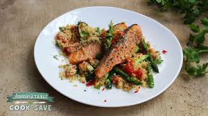 Salmon And Cous Cous Recipe Cook And Save With Jamie Oliver Salmon Recipes Quiche Recipes Wild Salmon Recipe