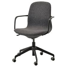 Langfjall Office Chair With Armrests Gunnared Dark Gray Black Ikea Office Chair Conference Chairs Ergonomic Office Chair