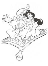 Aladdin And Princess Jasmine On Magic Carpet Coloring Pages For Kids Printable Disney Coloring Pages Princess Coloring Pages Cartoon Coloring Pages