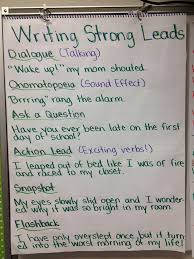 Writing Strong Leads Teaching Writing Writing Lessons Writing Anchor Charts