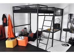 Lit Mezzanine Casual Couchage 140x190cm Plateforme Bureau Coloris Anthracite Lit Mezzanine Lit Mezzanine Ado Chambre Ado Lit