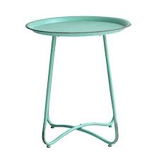 Hy Retro Balcony Coffee Table Wrought Iron Coffee Small Round Table Sofa Side Table Color Blue Side Table Sofa Side Table Coffee Table