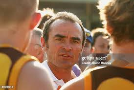 Rhys Long of Tasmania handballs during the round two VFL match... News  Photo