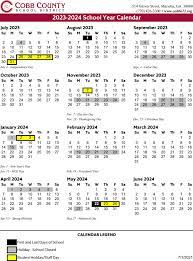 Calendrier Eag 2023 2024 Cobb County School Calendar 2023-2024 | Marietta.com
