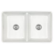 fireclay farmhouse white double bowl